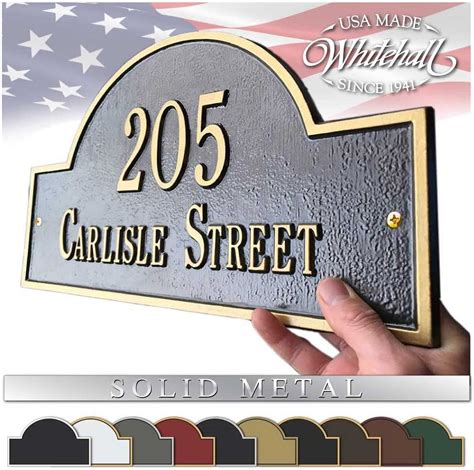 whitehall personalized cast metal address plaque custom house number sign|Whitehall Personalized Cast Metal Address Plaque.